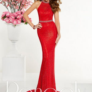 Red sparkly Panoply prom Dress Fits like a 4